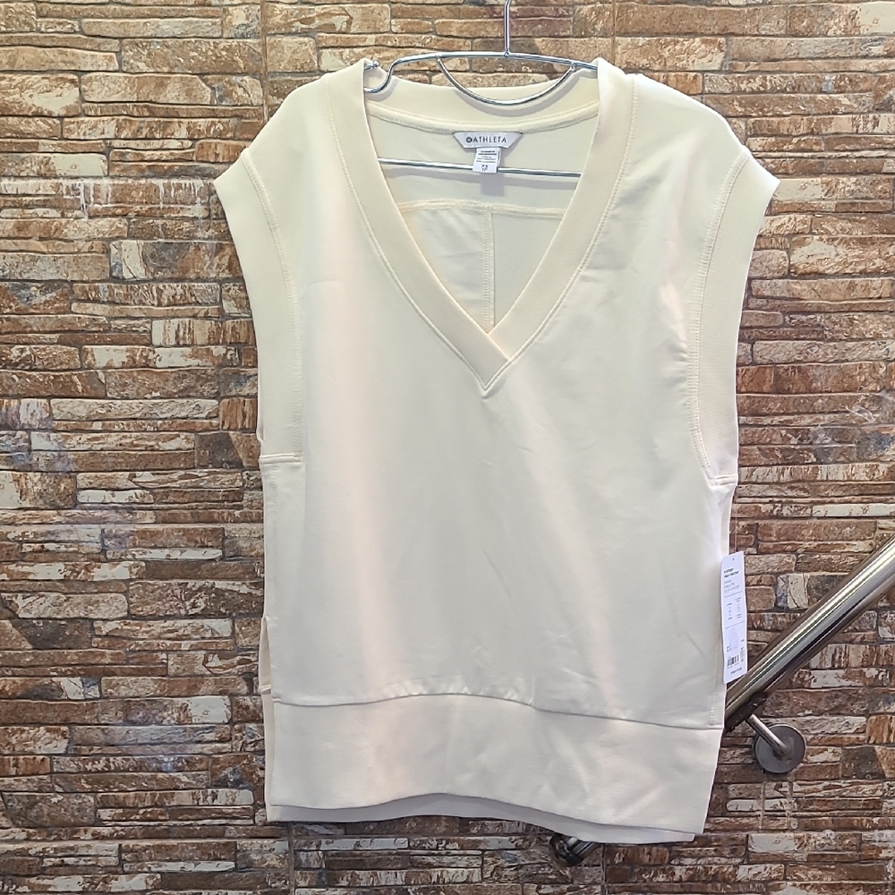 Top Athleta Women's White Muscle Tee - Picture 2 of 9